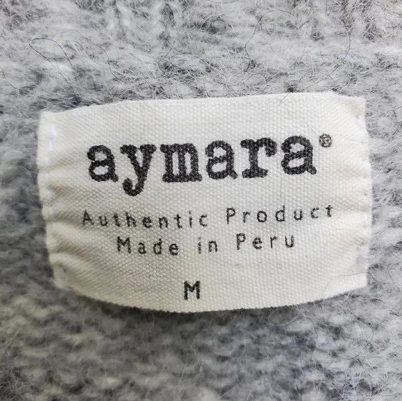AYMARA Gray Soft Baby Alpaca 70% Wool Blend Oversized Sweater Size
